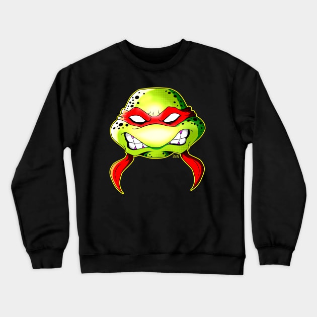 Angry Red Ninja Turtle Raph Crewneck Sweatshirt by nicitadesigns